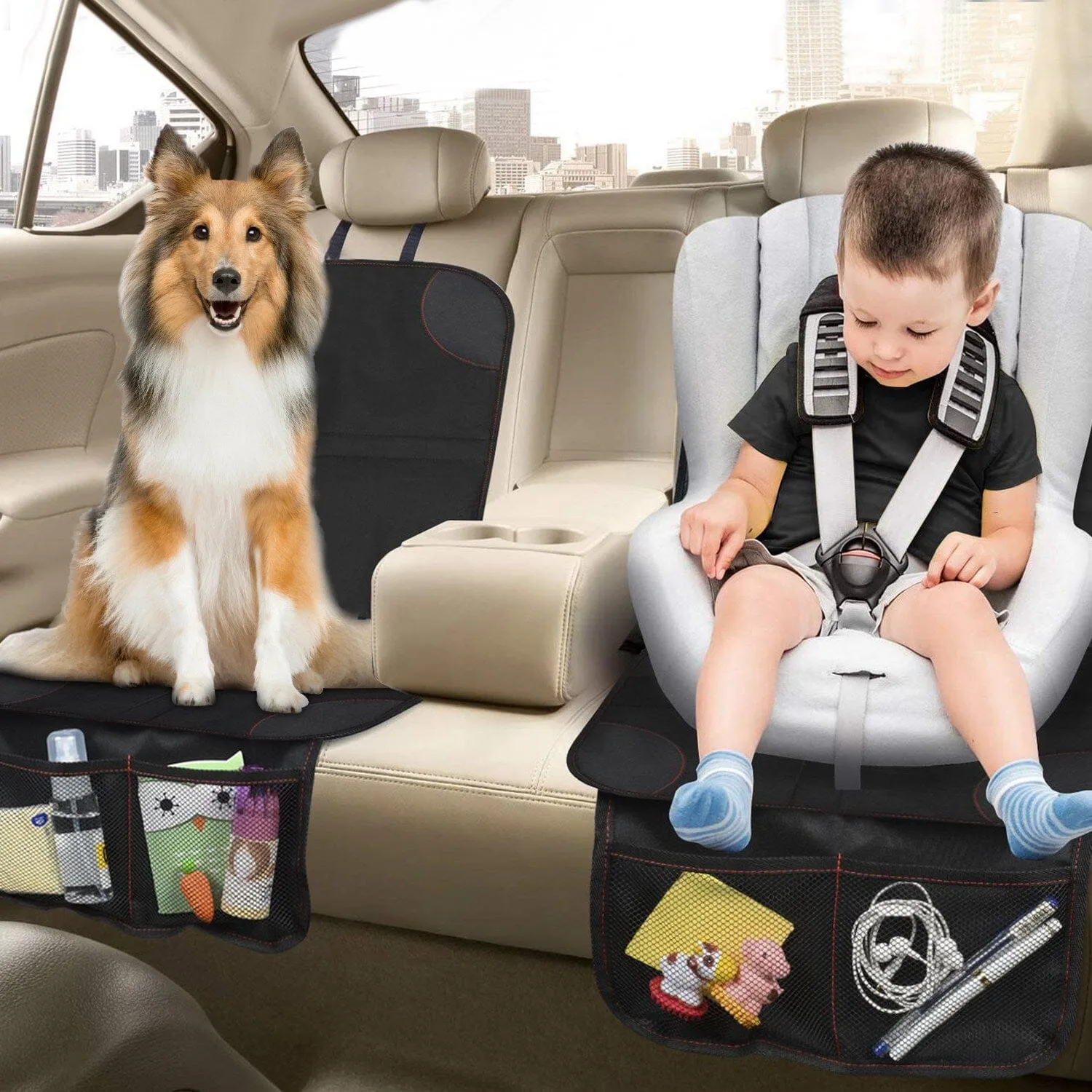 2-Pack: Car Seat Protector Cushion Mat Pad with Thick Padding