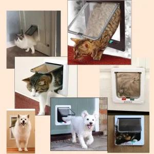 4 Way Security Lock Flap Door - Cat Flap Door for Interior Exterior Door, Window and Wall