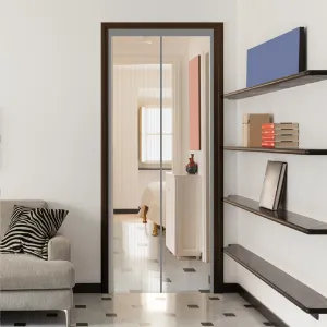 Classic Mosquito Net for Door Polyester Magnetic Curtain Auto Closing Insect Screen for All Door Types with Self Adhesive Hook Tape(185X70,Grey)