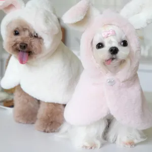 Festive Warmth for Your Furry Friend: Plush Rabbit Dog Christmas Cloak - Cozy Winter Coat with Plus Fleece Lining, Perfect Gift for New Year's Celebrations!