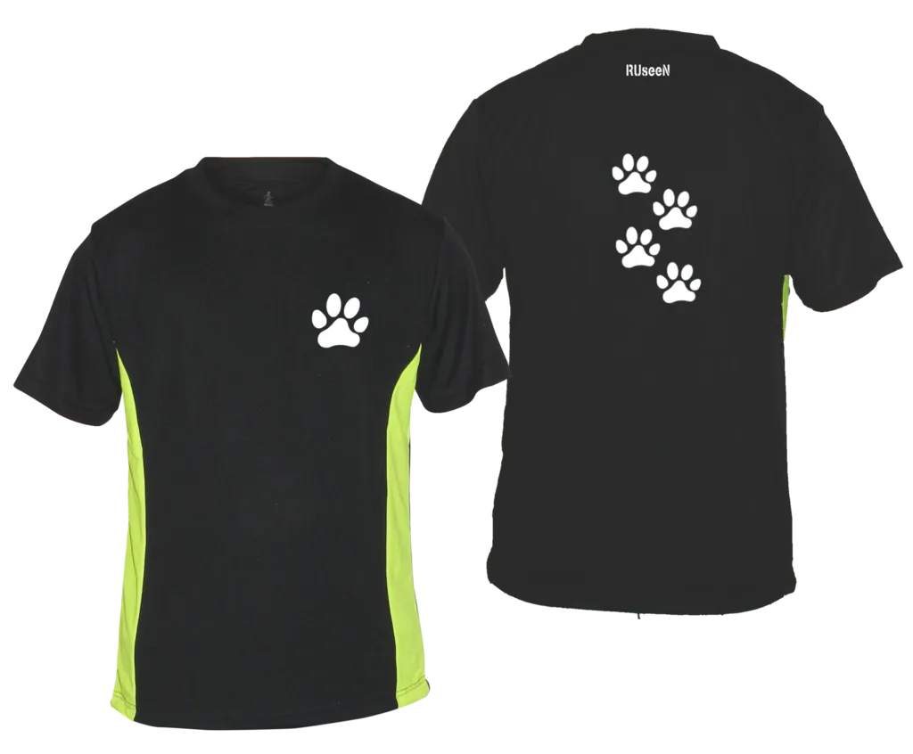 Men's Reflective Short Sleeve Shirt - Paw Prints
