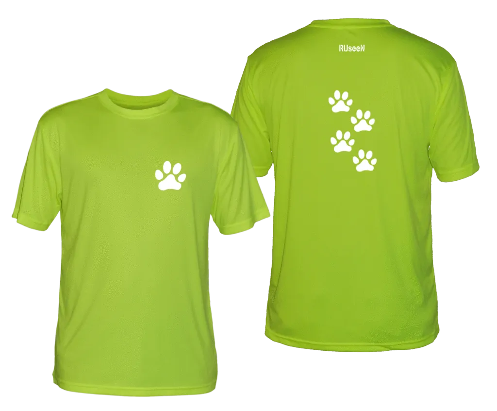 Men's Reflective Short Sleeve Shirt - Paw Prints