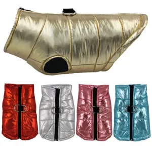 Pat and Pet Emporium | Pet Clothing | Metallic Puffer Dog Jacket