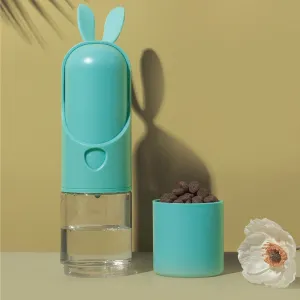 PAWS ASIA Factory Portable Travel Multi Use 2 In 1 Dog Food Pet Water Bottle For Drinking 400 ML