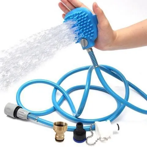 Pet Bath Sprinkler and Brush Combo!