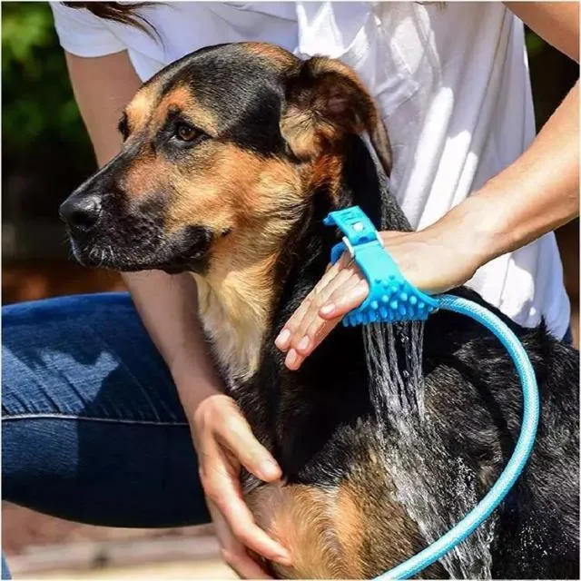 Pet Bath Sprinkler and Brush Combo!