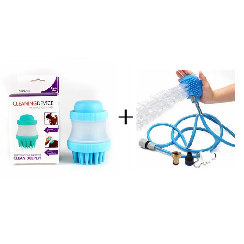 Pet Bath Sprinkler and Brush Combo!