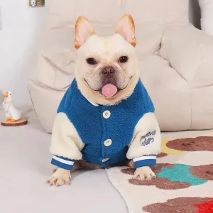Pet Dog Winter Warm Baseball Jacket Designer Korean Coat Sweater Hoodie For Small Medium Dogs French Bulldog Schnauzer Pug XBC53