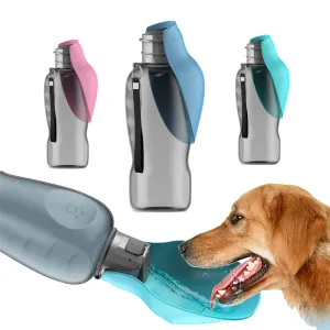 Portable Dog Water Dispenser – 27oz Leak-Proof Travel Bottle with Built-in Bowl