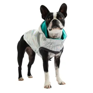 Reversible Raincoat (Neon Aqua with Iridescent)