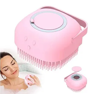 Silicon Massage Bath Brush Hair, Scalp & Bathing Brush For Cleaning Body | Silicon Wash Scrubber, Cleaner & Massager For Shampoo, Soap Dispenser