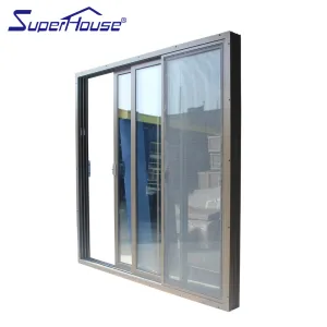 Superhouse New design windows doors aluminium frame glass sliding door security sliding door