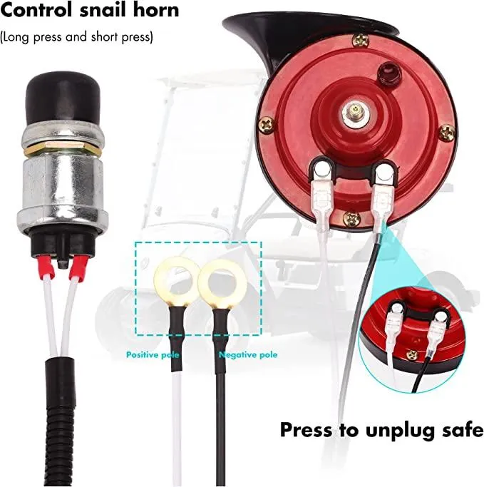 Universal 12 Volt Golf Cart Horn Kit Street Legal Horn Kit - 10L0L