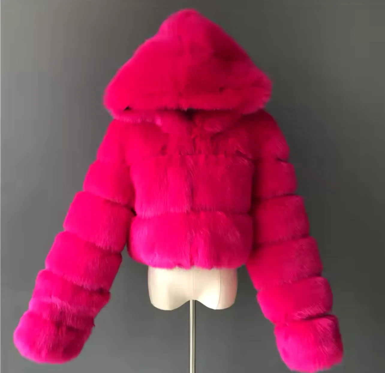 Women's Winter Fluffy Faux Fur Coat with Hood